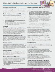 More info about childhood vaccines